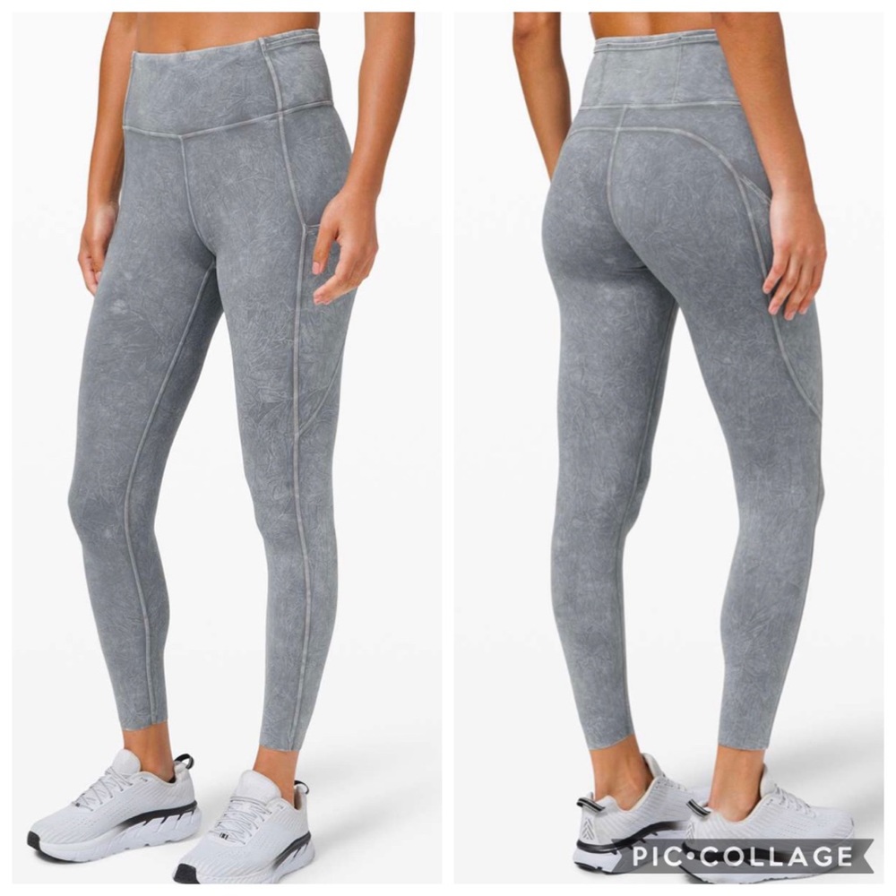 Lululemon Fast & Free HR Tight 25" *Ice Dye sz 4